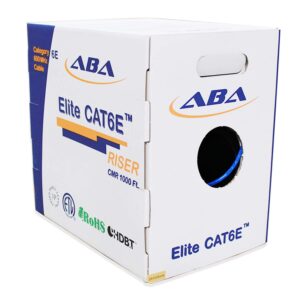 cat6e riser (cmr), 1000ft, utp 24awg, solid bare copper, 600mhz, ul certified, easy to pull (reelex ii) box, bulk ethernet cable in blue