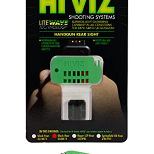 HIVIZ GLLW19 Interchangeable LITEWAVE Rear Handgun Sight for Glock 45 ACP/10mm/45 GAP Green, Red, White