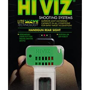 HIVIZ GLLW19 Interchangeable LITEWAVE Rear Handgun Sight for Glock 45 ACP/10mm/45 GAP Green, Red, White