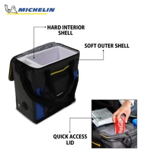 Michelin Electric Portable Cooler Plug in 12V Car Cooler/Warmer, 15 qt (14 L), Portable Car Fridge w/USB Charging Port,w/DC Power Cord, Shoulder Strap, Cord Storage, Travel Fishing Trucking Road Trip