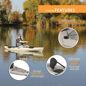 Emotion Stealth Angler Fishing Kayak, Sandstone, 11'