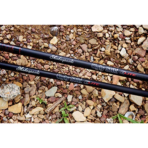 Ugly Stik 9’ Elite Salmon/Steelhead Spinning Rod, Two Piece Salmon/Steelhead Rod, 4-10lb Line Rating, Medium Light Rod Power, Medium Fast Action, 1/8-5/8 oz. Lure Rating,Cream & Black