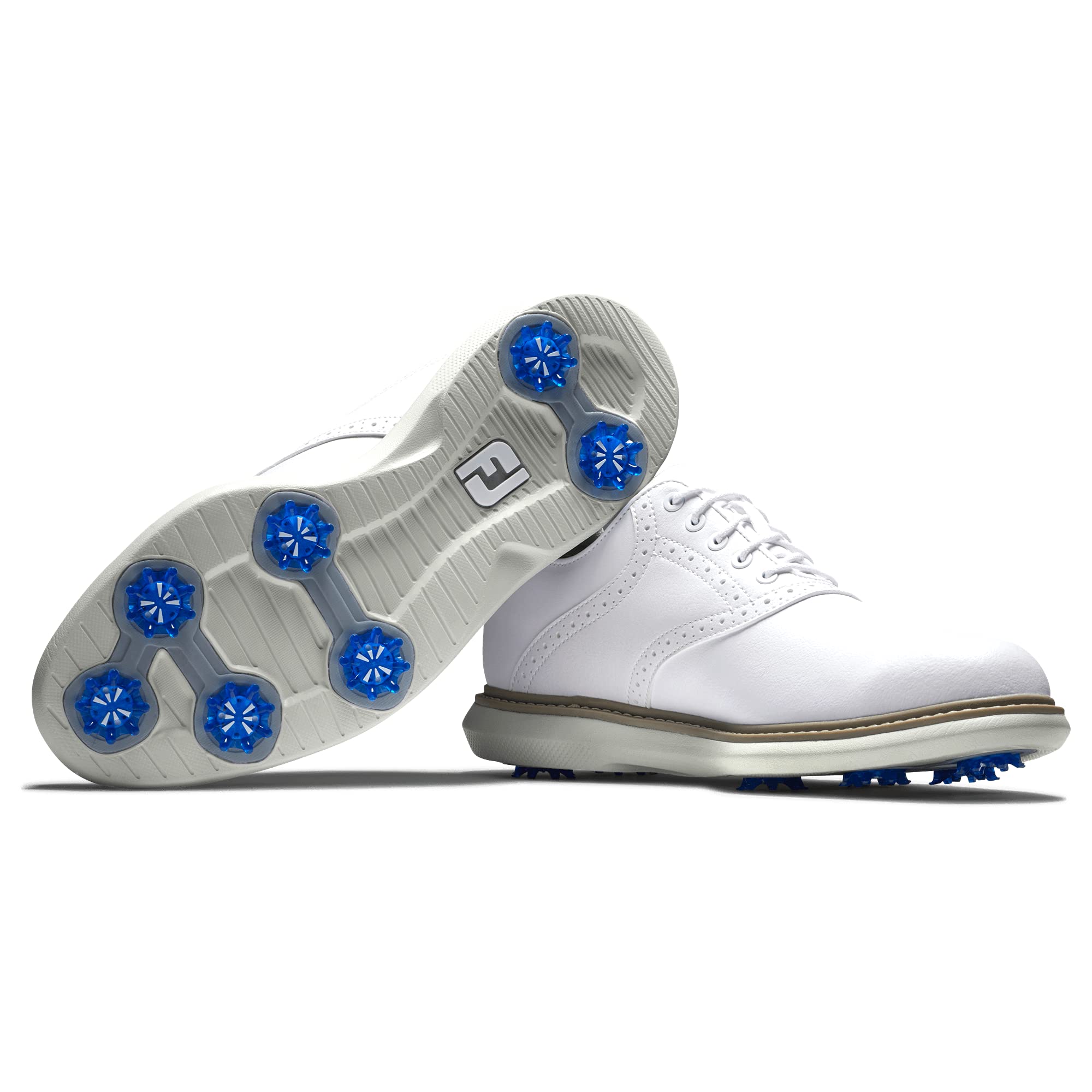 FootJoy Men's Traditions Golf Shoe, White/White, 10.5