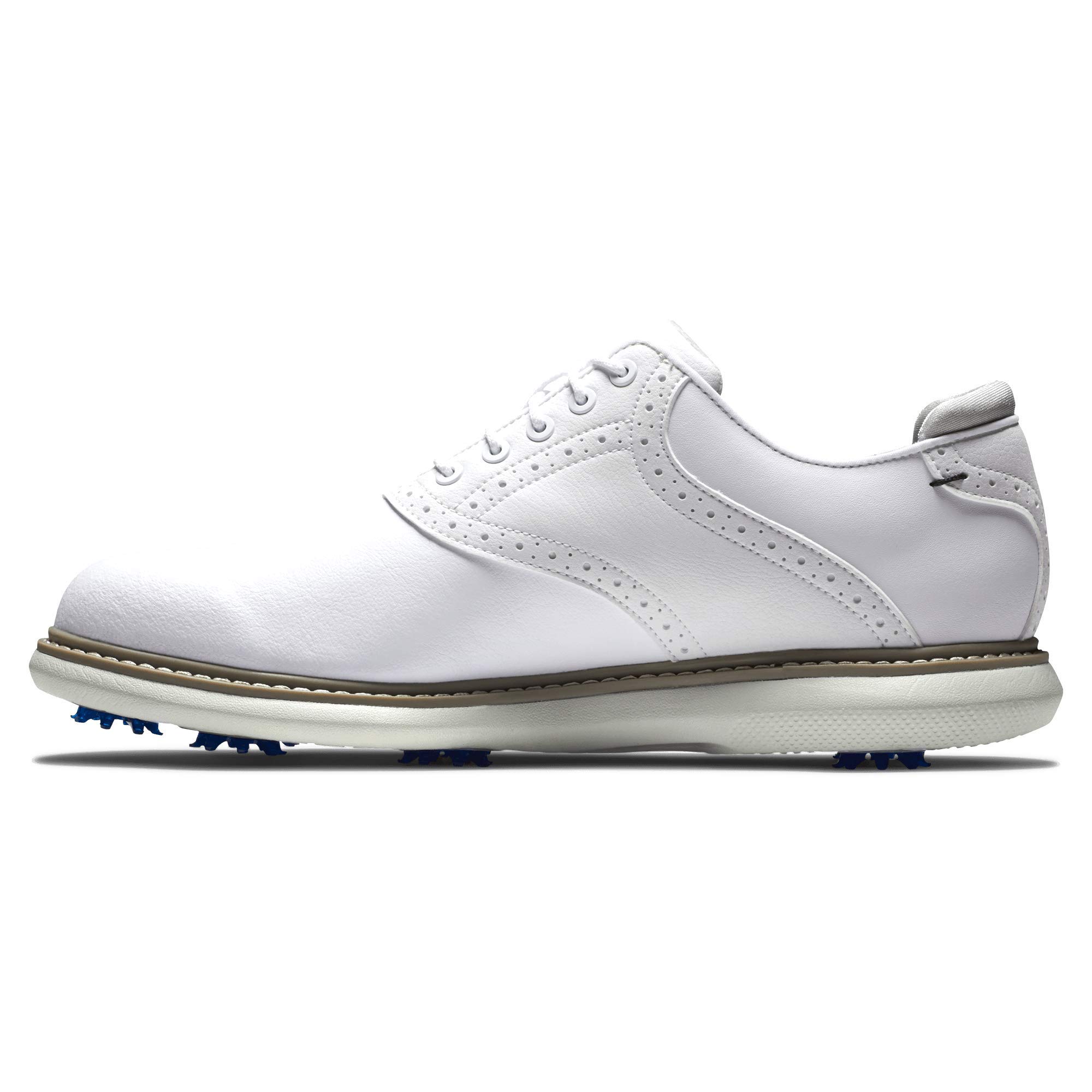 FootJoy Men's Traditions Golf Shoe, White/White, 10.5