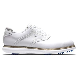 FootJoy Men's Traditions Golf Shoe, White/White, 10.5