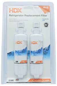 hdx fml-3 replacement water filter / purifier for lg refrigerators (2 pack)