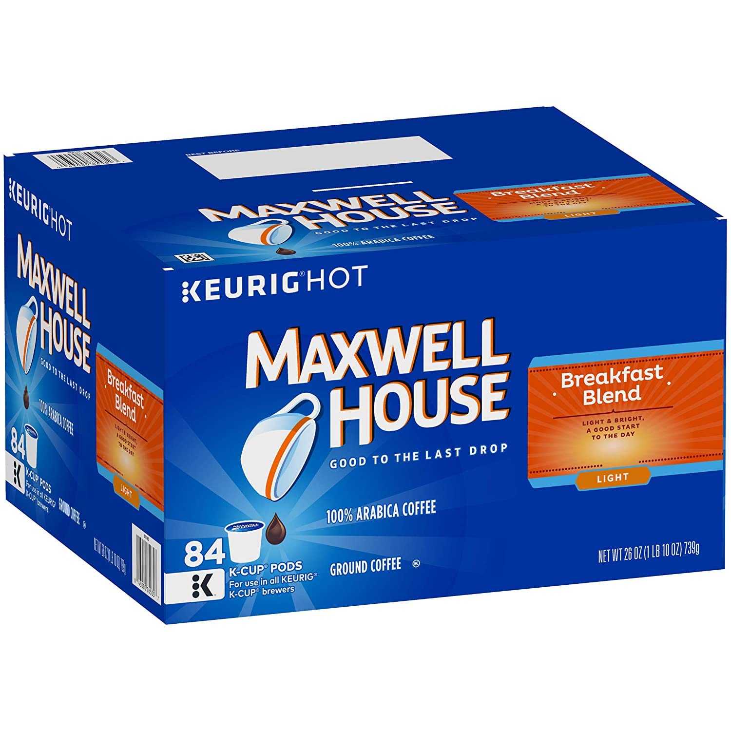 Maxwell House Breakfast Blend Coffee , Single Serve Keurig K-Cup (84 ct)