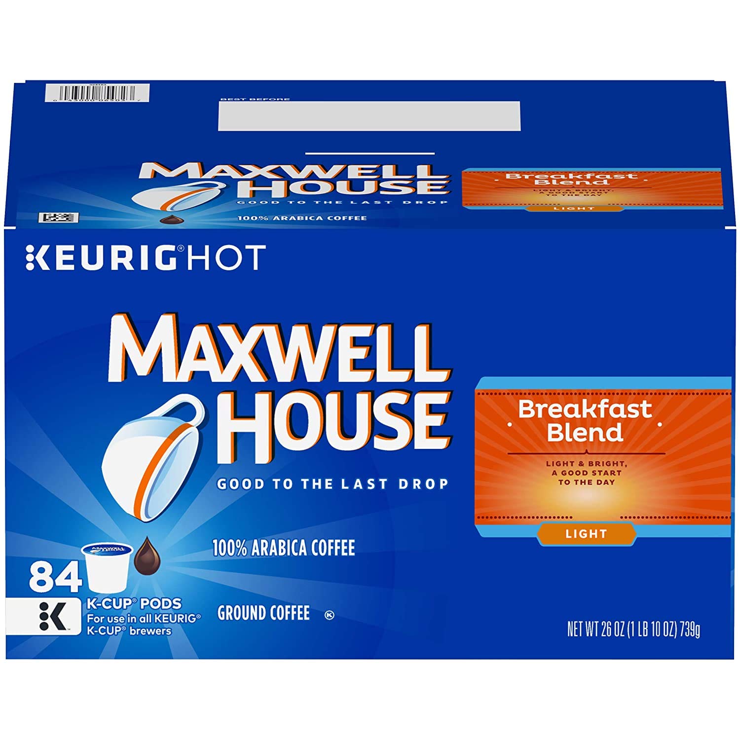 Maxwell House Breakfast Blend Coffee , Single Serve Keurig K-Cup (84 ct)