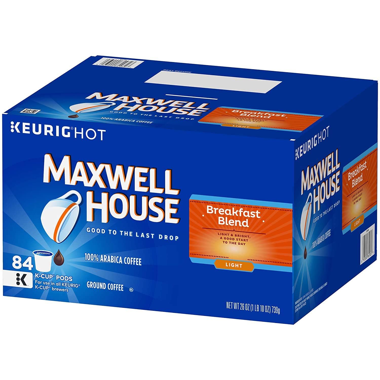 Maxwell House Breakfast Blend Coffee , Single Serve Keurig K-Cup (84 ct)