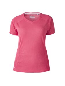 berghaus women's tech tee ii base crew short sleeve, pink, small