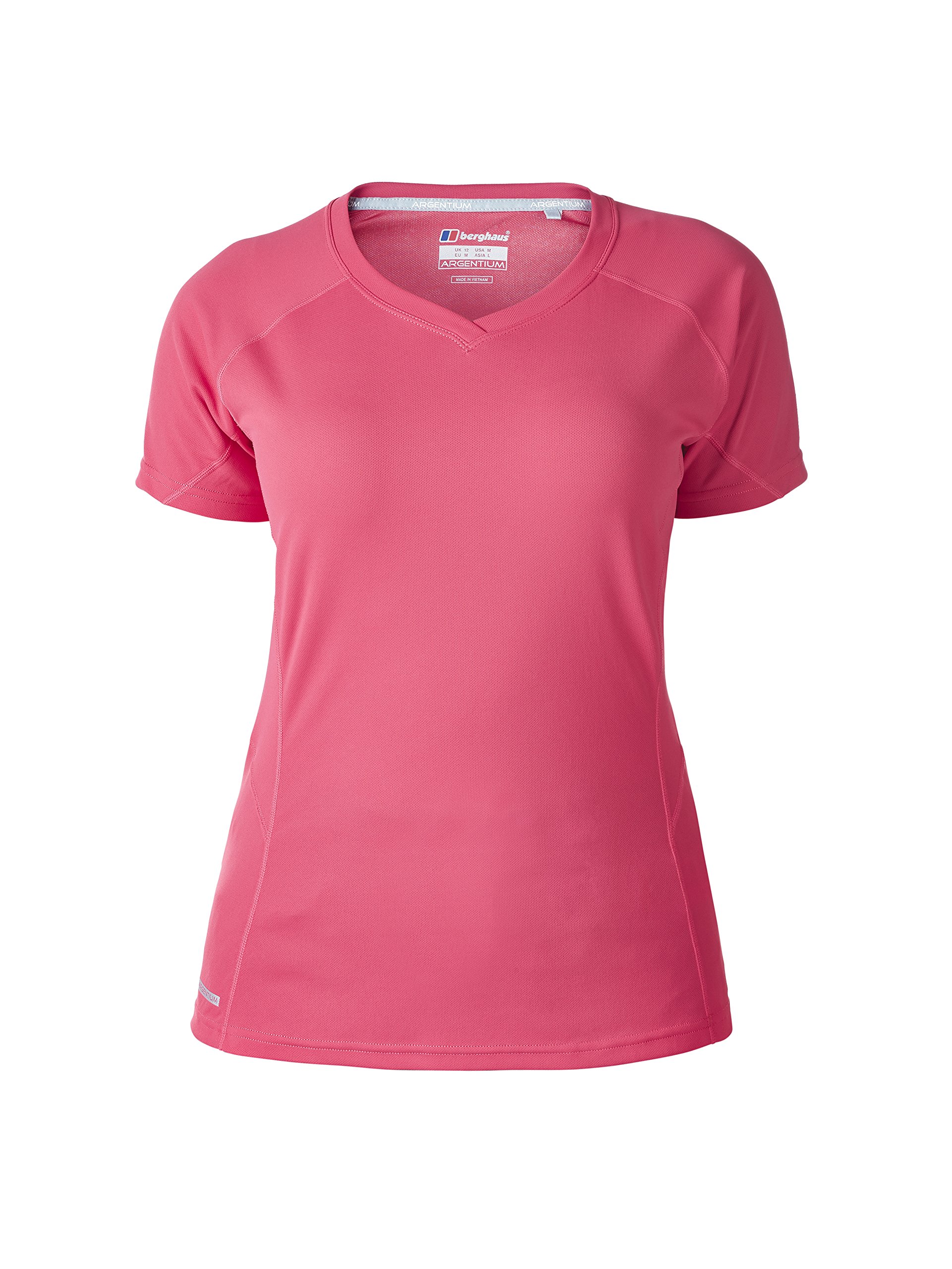 Berghaus Women's Tech Tee II Base Crew Short Sleeve, Pink, Small