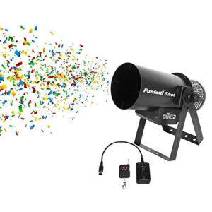 chauvet dj funfetti shot professional confetti launcher w/wireless remote for concerts, parties, and special events