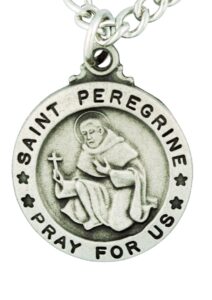 mcvan mfg. women's st. peregrine medal with prayer card