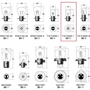 JUSTSWAG WSLHFEO Floesser #1151 Bulb 12 V, 25 W, P15s Base, T-6 Shape c