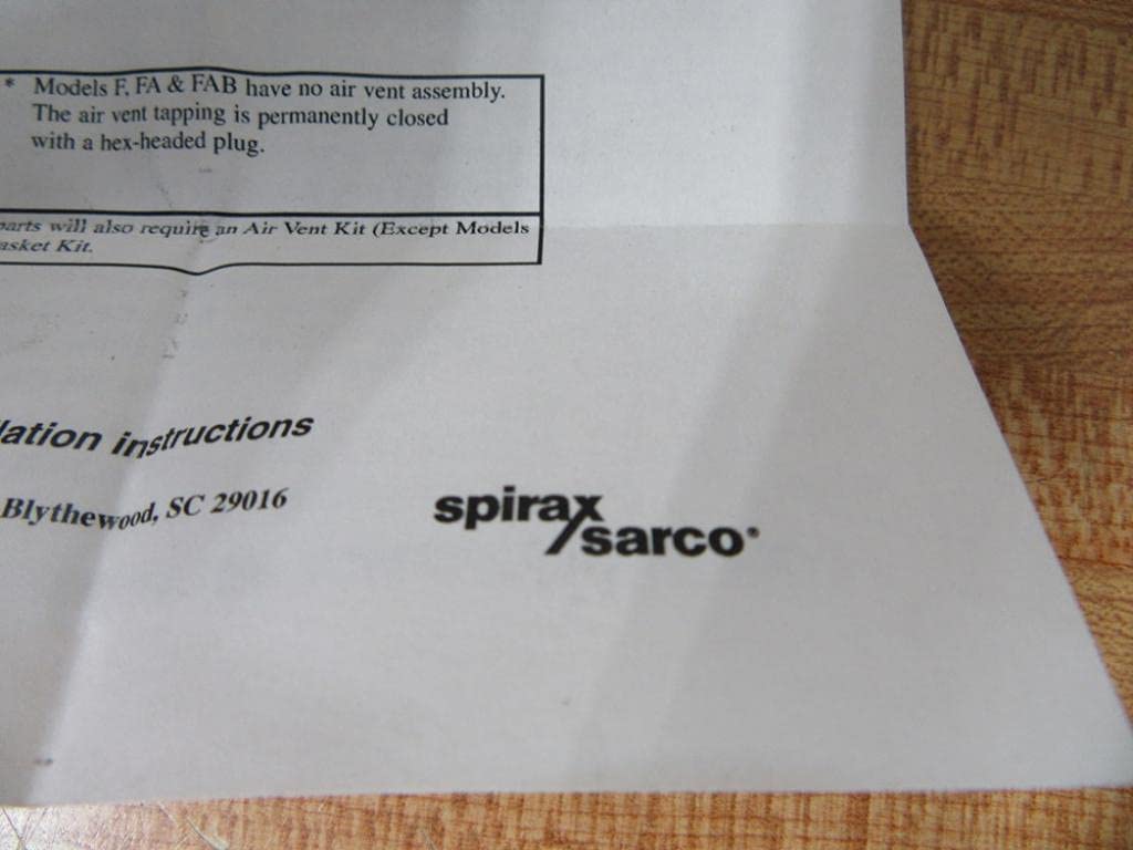 Spirax Sarco Inc. 58135 MECHANISM FOR FT-15 2"