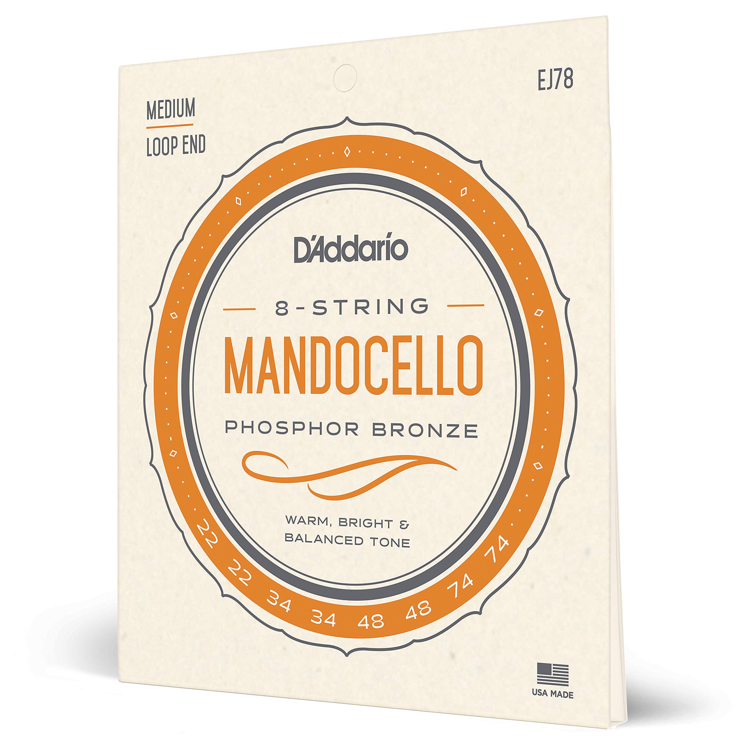 D'Addario J78 Phosphor Bronze Mandocello Strings, 22-74