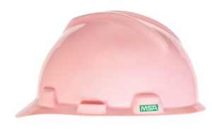 msa 485364 v-gard with staz-on suspension cap style hard hat, pink, standard