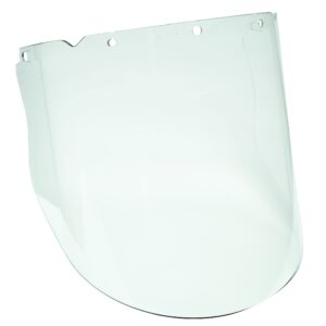 MSA 10115844 V-Gard Visor - Elevated Temperature, Polycarbonate (PC), Clear Tint with Antifog/Antiscratch Coating, Molded, 9.25" x 17" x 0.098", Heavy Duty, Replaceable Eye Protection for Hard Hat