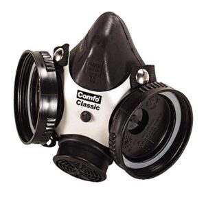 msa 808061 comfo classic half-mask facepiece respirator, large, black