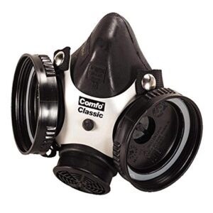 MSA 808061 Comfo Classic Half-Mask Facepiece Respirator, Large, Black