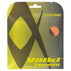 volkl cyclone | tennis racquet string | spin & control | ten-sided co-polymer (fluo carrot, 17, set)