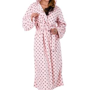 Hoodie Robe Plush Hooded Robe Spa Bathrobe Hoody Robe Long Robe