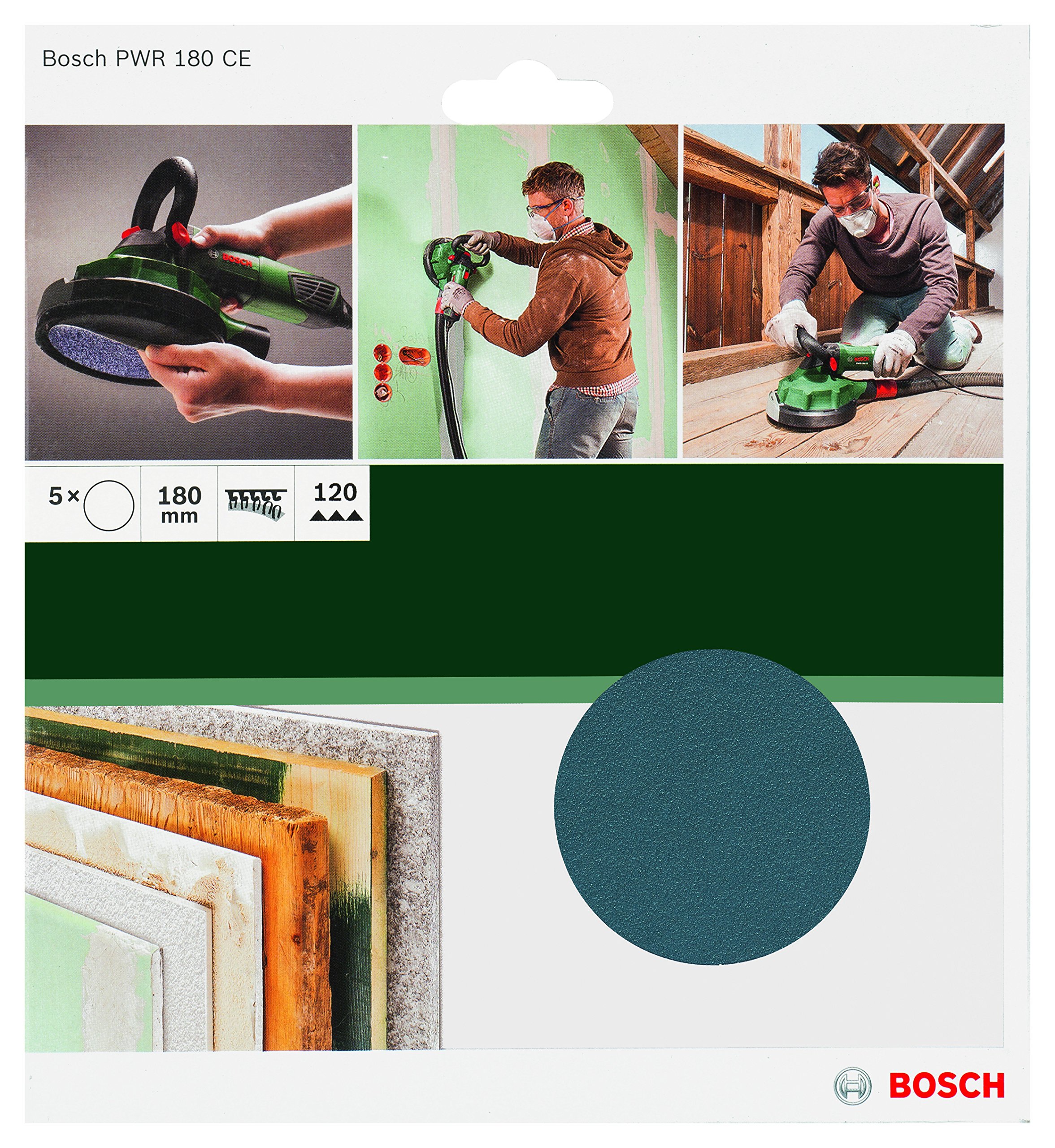 Bosch 2609256D39 Abrasive Disc for PWR 180 CE Sander - Grit Size 120 - Diameter 180 mm