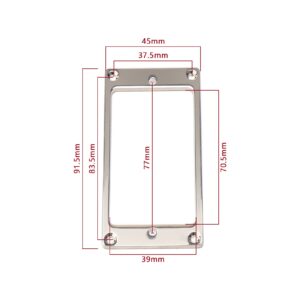 Metal Flat Electric Guitar Humbucker Pickup Ring, Frame Mounting Ring, Bridge Neck Pickups Cover Frame Replacement Part, Pack of 2 (chorme)