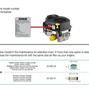 Kohler Genuine Maintenance Kit 24 789 02-S for Command PRO Twin Series CV18-CV25 CV675-CV740 CH18-CH25 CH730-CH750 18-27HP