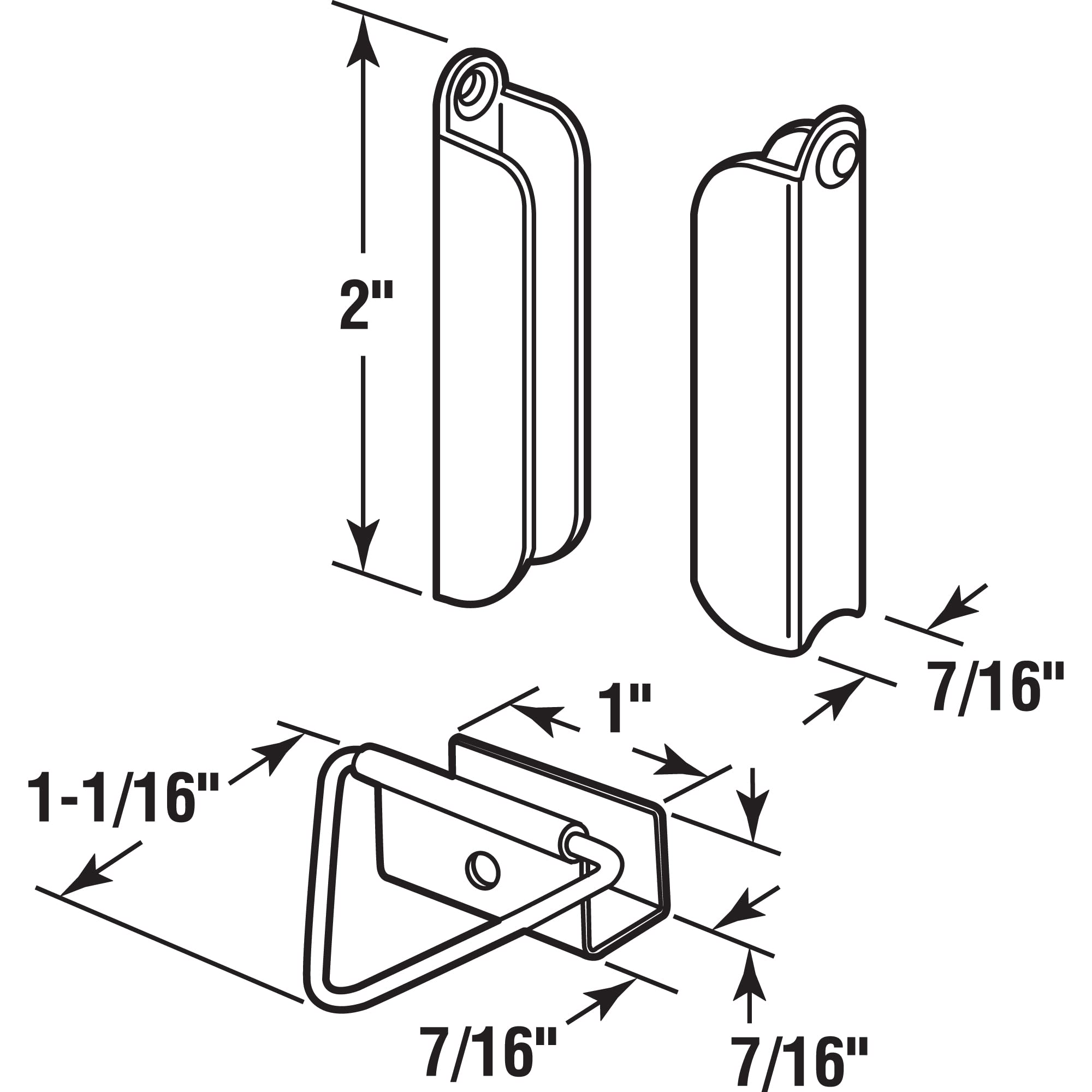 Make-2-Fit PL 7760 4 Top, 2 Bottom Screws, Mill Finish 2 Hangers and 1 Latch, 2-pack