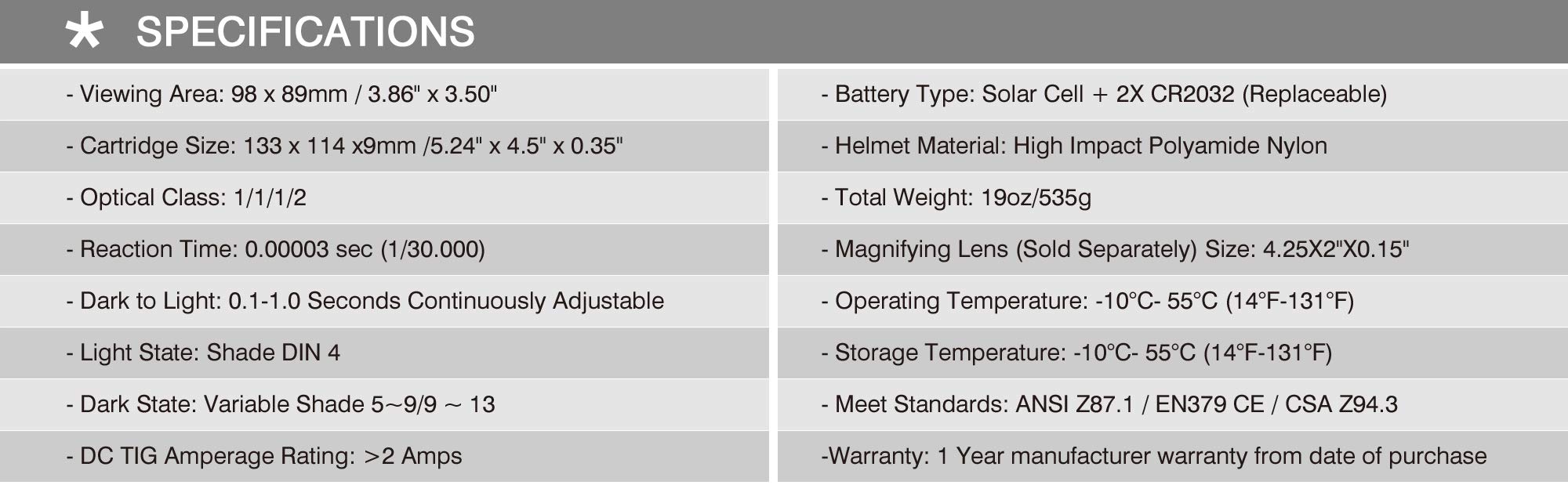 Antra True Color Auto Darkening Welding Helmet - Large Window 13.5 Sqi, Wide Variable Shade 4/5-13, Low TIG Amp Rating 2A - Precision Protection for Welding Excellence