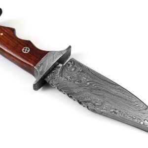 Custom Handmade Fixed Blade Damascus Knife for Hunting, Camping & Hiking Damascus Knife with Sheath for Outdoor Uses