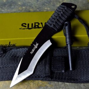 7" tactical combat survival boot tanto hunting knife bowie military fixed blade