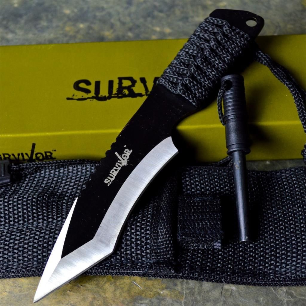 7" Tactical Combat Survival Boot Tanto Hunting Knife Bowie Military Fixed Blade