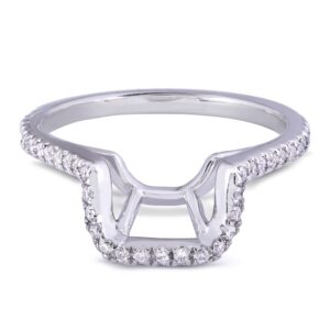 kobelli round diamond shadow band 1/5 carat (ctw) in 14k white gold, size 5.5