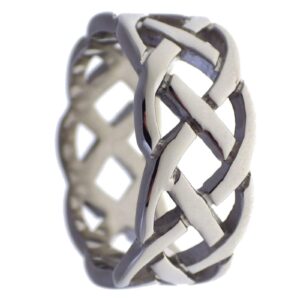 Fantasy Forge Jewelry Celtic Knot Ring Open Weave Wedding Band Stainless Steel 9mm Handfasting Size 9