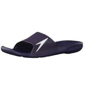 speedo men's beach & pool flip flops, blue navy white 879, 9