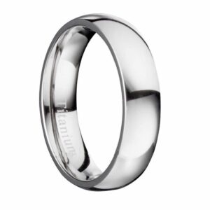 MJ Metals Jewelry Classic Mirror Polished Lightweight 5mm Titanium Wedding Band Comfort Fit Ring Size 9