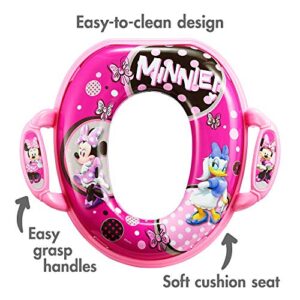 The First Years Disney Minnie Mouse Soft Potty Seat - Cushioned Toddler Toilet Seat Attachment - Toddler Potty Training Toilet Seat with Handles - Ages 18 Months and Up