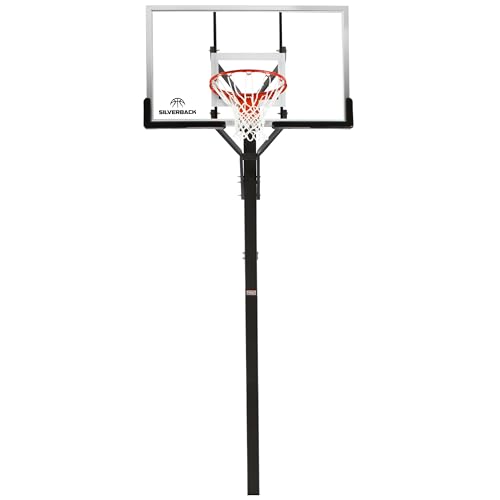 Silverback In-Ground Basketball Hoops, Adjustable Height Tempered Glass Backboard and Pro-Style Flex Rim. - Multiple Styles Available