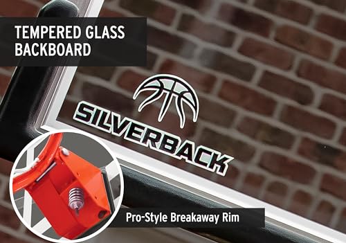 Silverback In-Ground Basketball Hoops, Adjustable Height Tempered Glass Backboard and Pro-Style Flex Rim. - Multiple Styles Available