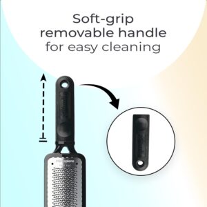 Microplane Colossal Foot File Scraper - The Original Stainless Steel Foot Rasp, Dead Skin/Callus Remover for Feet, Gentle Foot Scrubber, Pedicure Tools for Salon-Quality Foot Care, Black