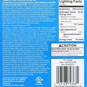 GE Lighting 79368 LED Bright Stik 10-watt (60-Watt Replacement), 760-Lumen Light Bulb Non-Dimmable with Medium Base, Soft White, 1 Box (3 Bulbs Total)