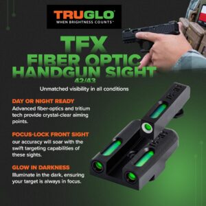 TruGlo TFK Fiber Optic Glock Sight, Glock 42 & 43