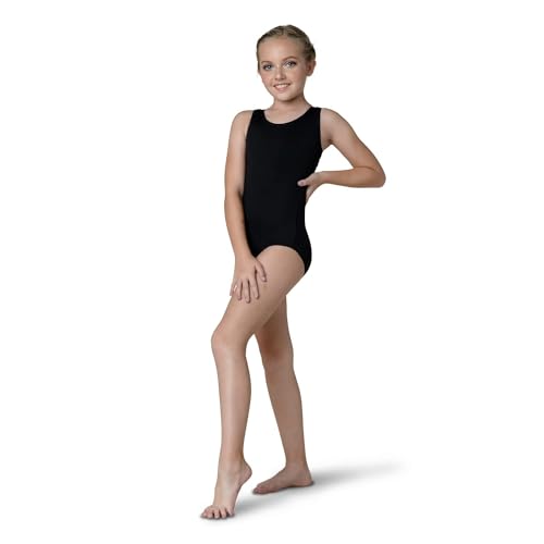 Danz N Motion Girl’s Lace Back Black Leotard 2403c (Size: 12-14)