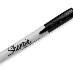 Sharpie 32701 Retractable Permanent Markers, Fine Point, Black, 144 Count (12 Boxes of 12 Markers each Box)