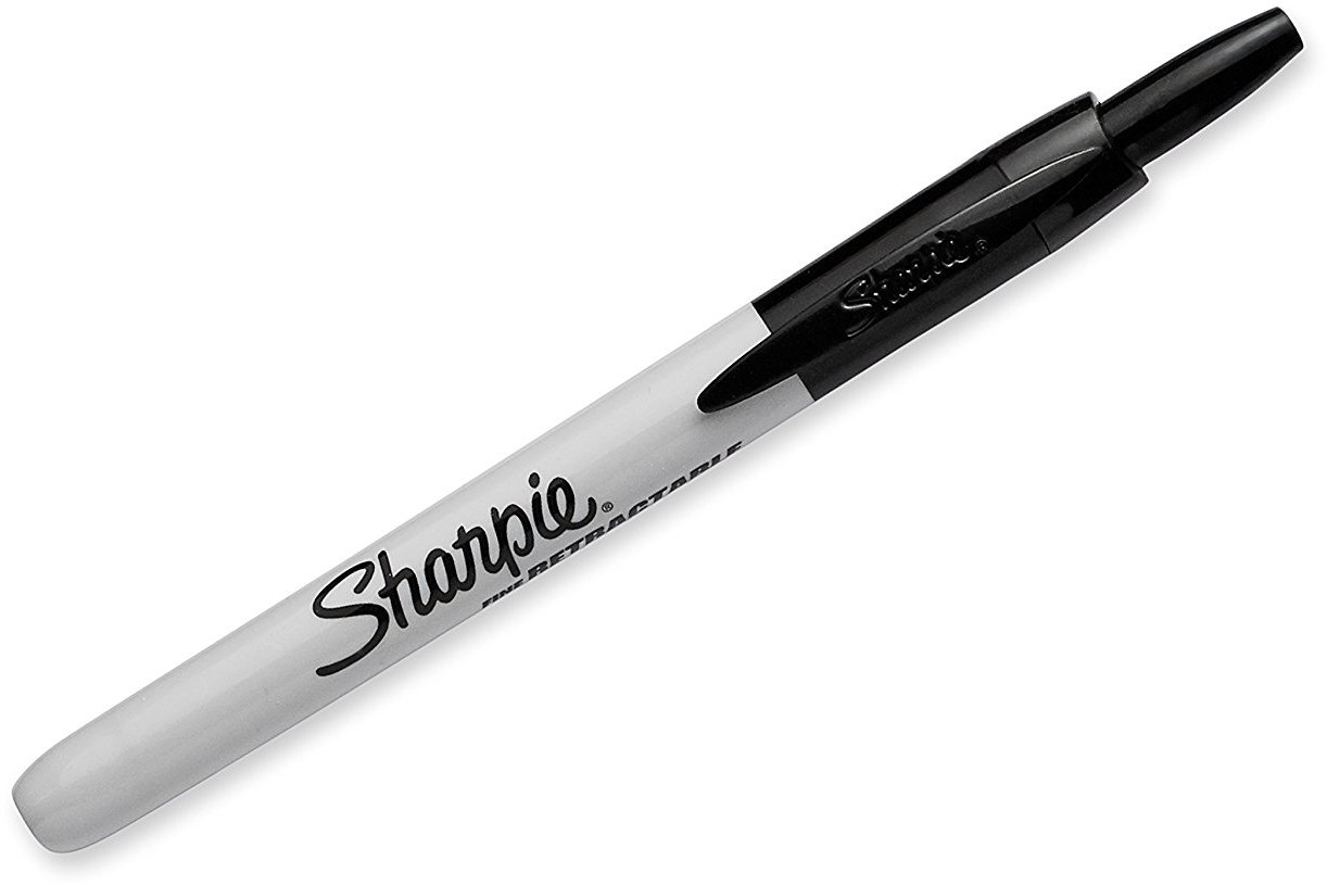 Sharpie 32701 Retractable Permanent Markers, Fine Point, Black, 144 Count (12 Boxes of 12 Markers each Box)