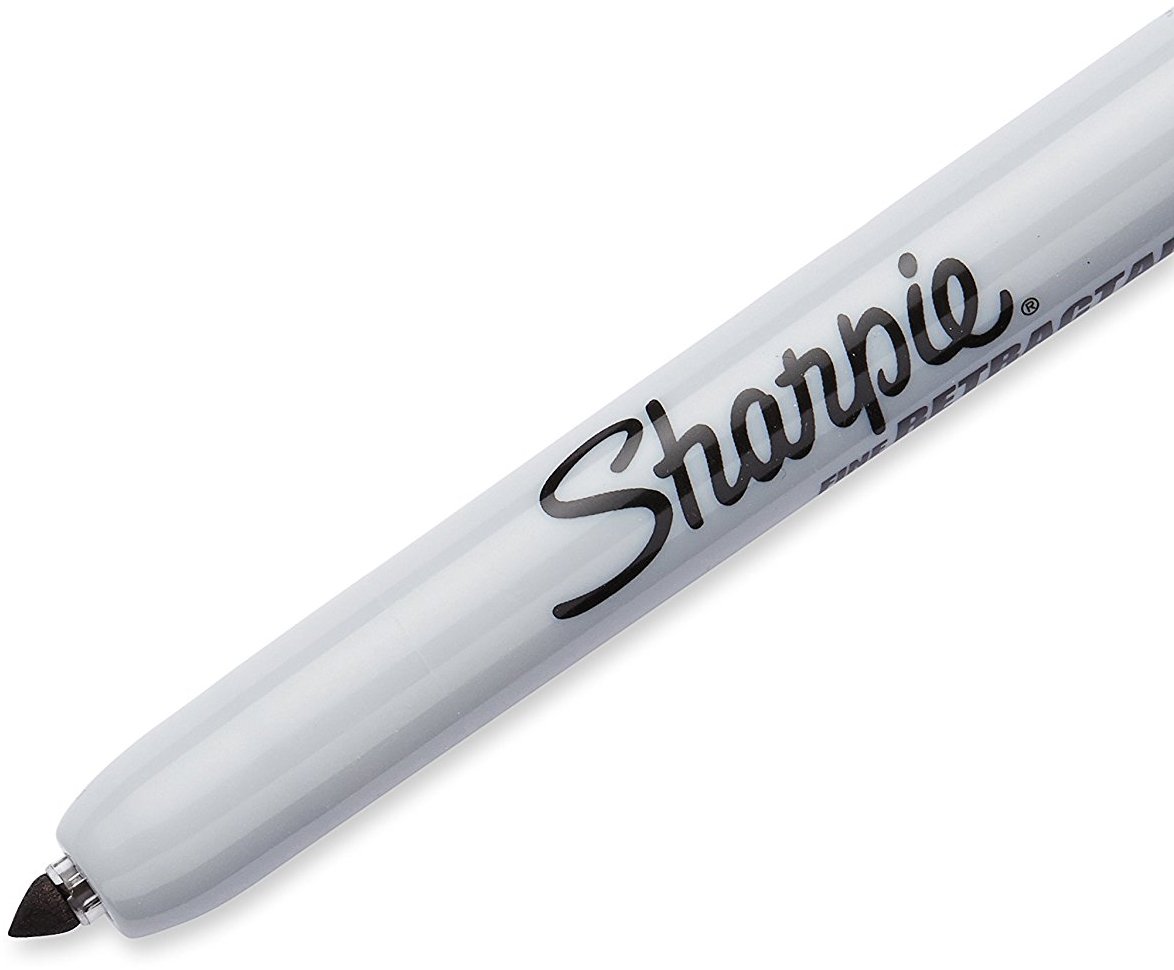 Sharpie 32701 Retractable Permanent Markers, Fine Point, Black, 144 Count (12 Boxes of 12 Markers each Box)