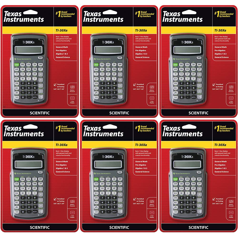 TI-30Xa Scientific Calculator, 10-Digit LCD, Total 6 EA, Sold as 1 Carton