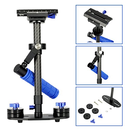 SunSmart 40cm Mini Carbon Fiber Handheld Camera Stabilizer Video Rig For DSLR DV Camera